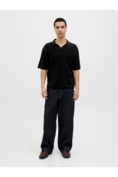 Jack & Jones Striped Textured Short Sleeve Polo Shirt