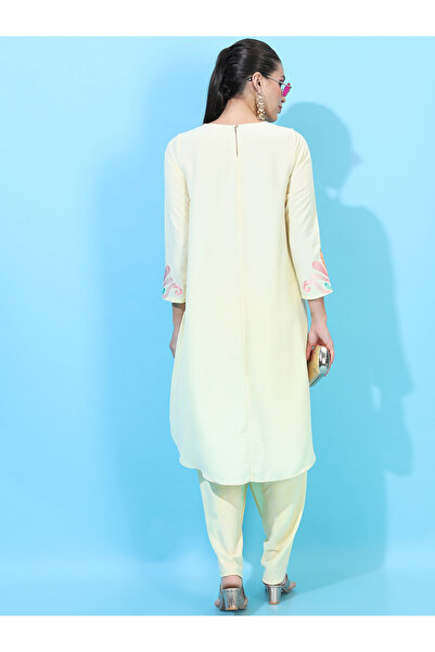 Vishudh By Styli Women Embroidered High-Low Kurta with Dhoti Pants