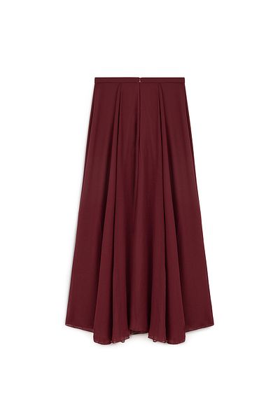 praye Fusta din tul din sifon cu detaliu burgundy
