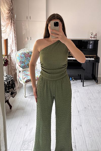 Sorridi Single Shoulder Seersucker 2 Piece Set