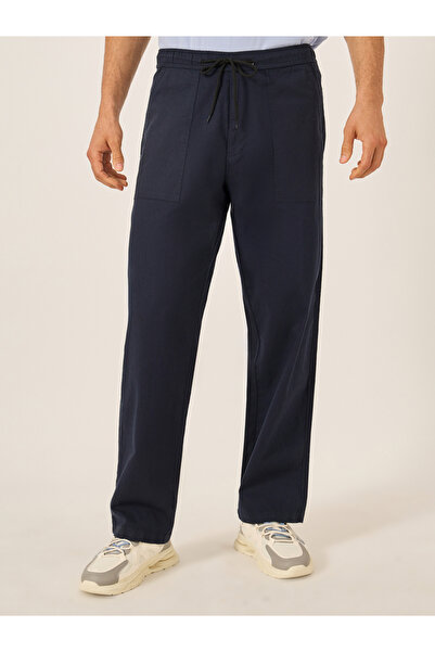 Styli Slub Twill Relaxed Fit Pants with Drawcord Waistband