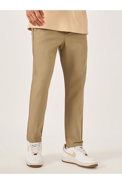 Fort Collins By Styli Men Solid Straight Leg Pants with Drawstring Waist
