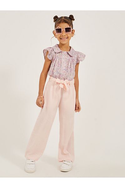 Styli Solid Belted Culotte Pants