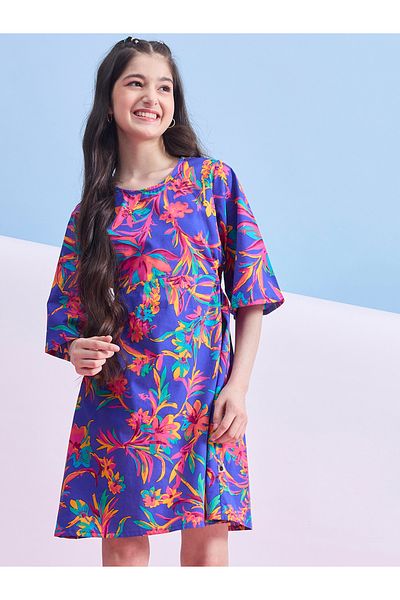 Stylo Bug By Styli Floral Printed 3/4 Sleeves Dress