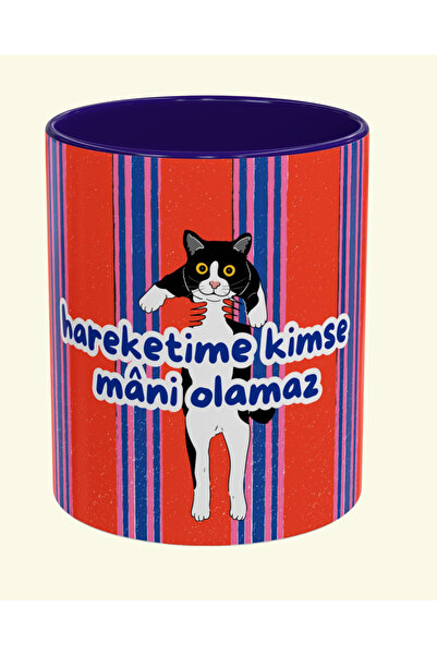 Midas Design "Hareketime Kimse Mani Olamaz" Temalı Porselen Tasarım Kupa