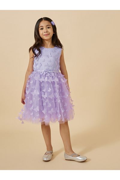 Styli Butterfly Appliques Sleeveless Dress