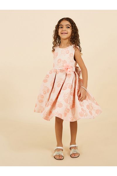 Styli Embroidered Sleeveless Pleated Dress