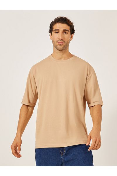 Styli Oversized Roll Up Sleeves T-Shirt with Side Slit