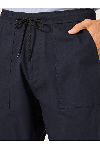 Styli Slub Twill Relaxed Fit Pants with Drawcord Waistband