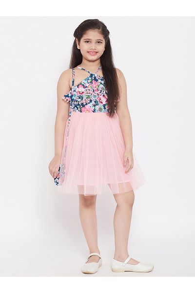 Stylo Bug By Styli Printed Ruffled Halter Neck A-Line Dress