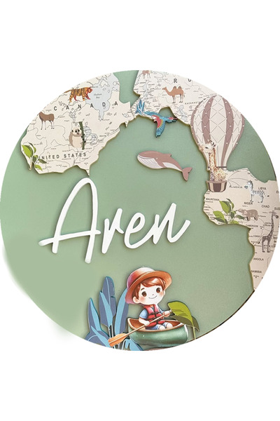 ÇUKUROVA ÜTÜ Kişiye Özel Isimlik Kapı Süsü Hoşgeldin Bebek Çocuk Odası 94