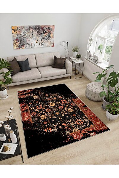 Dijidekor Shine M(180) Covor decorativ digital cu imprimeu negru, fără franju...