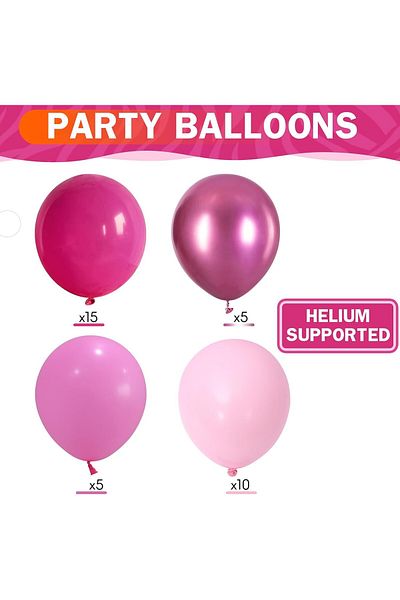 BALON DİYARI 35 Pieces Pink Balloon Set Pink Balloons, for Birthday, Baby Shower, Pink Themed Decorations