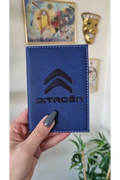 EFE DERİ Citroen Leather Stitched License Case Container Auto Vehicle License...