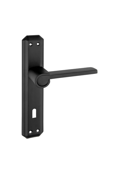 zerafev Zarafet Gizem Aynalı Alüminyum Kapı Kolu (Oda/Yale/WC) Mat Siyah