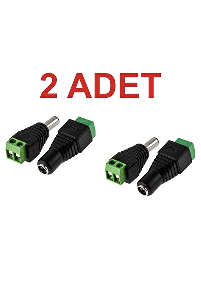 Rodevino 2 Set 2.1mm Dc Power Dişi Jak Klemensli Erkek Jack Cctv Konnektör Toplam 4 Parça