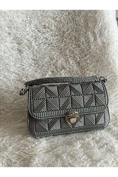 METİC Kanvas Model Örgü El Ve Kol Çantası