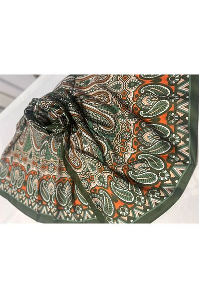 ALTUNTAŞ Women's Cotton Khaki Retro Etnic Shawl