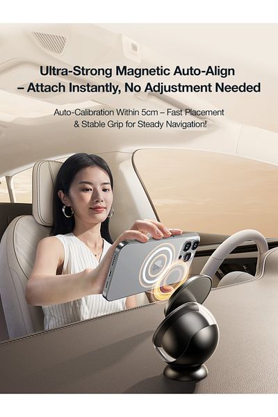 TORRAS 2025 MagSafe Car Mount Phone Holder, Dashboard Stand, Magnetic Mobile Holder for Navigation, Black
