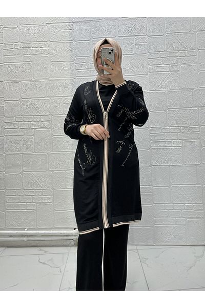 Zeynep Butik Modal Fabric Stone Trousers Suit 1740