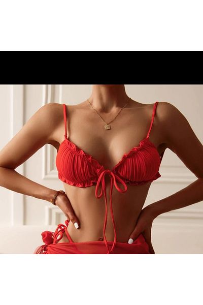 nuriçgiyim Patterned Bikini Top