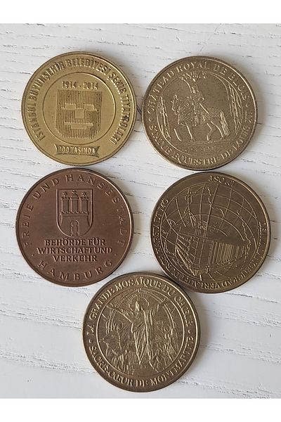 Edi Antik 5Pcs Germany France and Domestic Medal. 3cm Diameter Each.