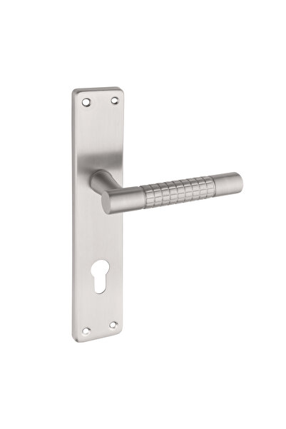 zerafev Stil Arma Aynalı Alüminyum Kapı Kolu (Oda/Yale/WC) Saten