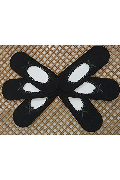 Rocks For 6 Pairs of Bow Combed Cotton Lace Women's Ballerina Socks