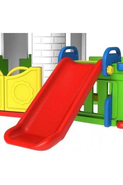 ALBADER Outdoor Playhouse With Slide, Playset For Kids, Big Children House With Slide, Garden Set