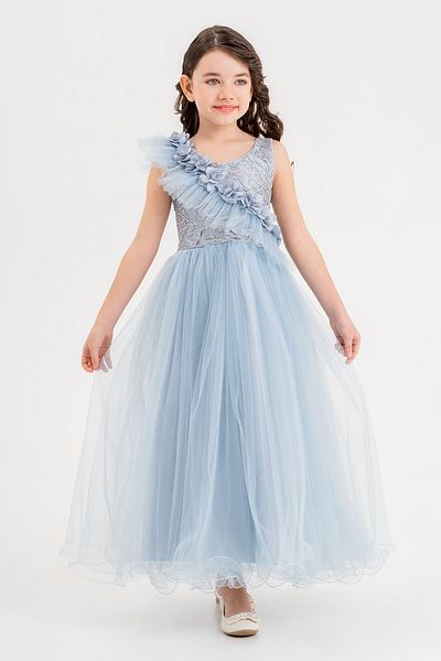 happyTekstil Girl's Evening Dress Graduation Dress - Indigo