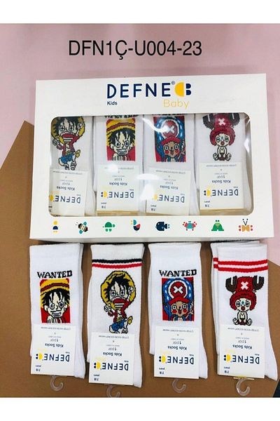 Defne Baby 4 чифта унисекс бебешки и детски памучни чорапи за деца 5-6 години