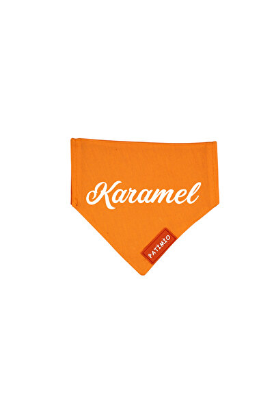 PATİMİO Isme Özel Kedi Ve Köpek Orange Tasma Fular Bandana