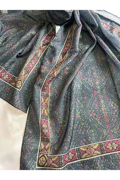 ALTUNTAŞ Women's Cotton Green Retro Etnic Shawl