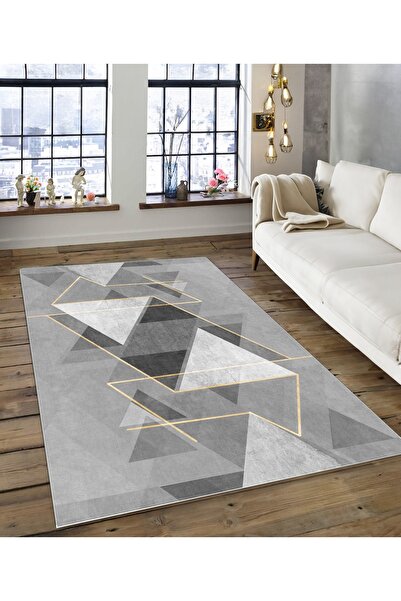 Dijidekor Shine M(139) Covor decorativ digital cu imprimeu gri, fără franjuri...