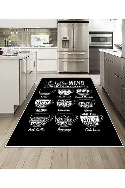 Dijidekor Shine M(251) Covor decorativ digital cu imprimeu negru, fără franju...