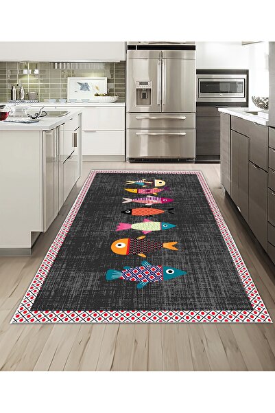 Dijidekor سجادة زخرفية رقمية مطبوع من شاين M(247) أنثراسايت بدون حواف ومضادة ...