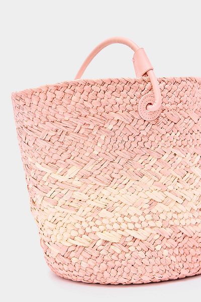 Touché Privé Leather Strap Straw Bag