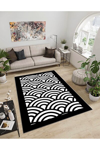 Dijidekor Shine M(185) Μαύρο Αντιολισθητικό Ψηφιακό Διακοσμητικό Χαλί με τύπω...