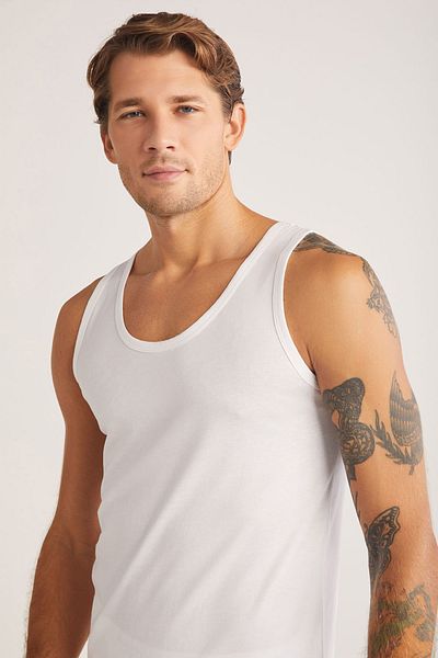 Kom Men's 100% Cotton 2 Black 2 White Undershirt & Boxer Set