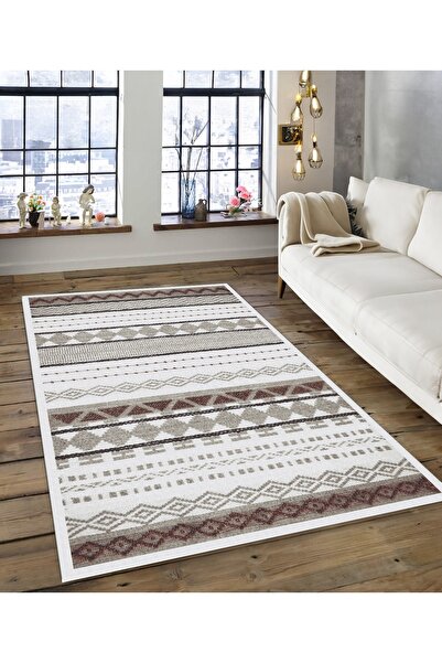 Dijidekor Shine M(168) Covor decorativ digital cu imprimeu alb, fără franjuri...