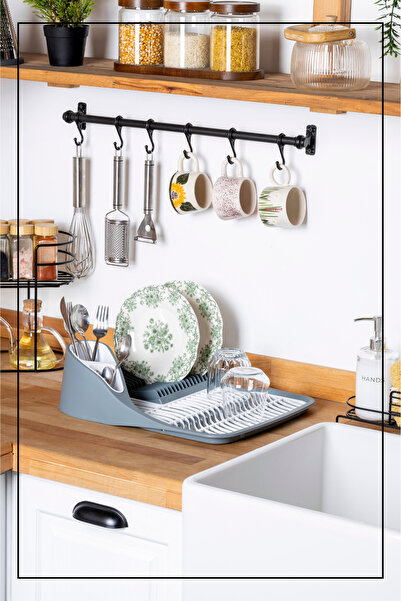 Espas Home Tezgah Üstü Bulaşık Kurutmalığı - Gri