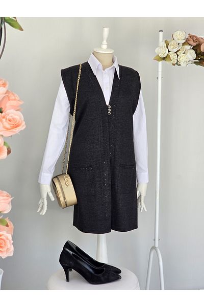 ENDAMIM Large Size Patterned Sleeveless Mother's Vest