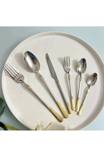 çaymekani Ayd Gold 6 Kişilik 36 Parça Kaşık Çatal Bıçak Seti Çymkn6