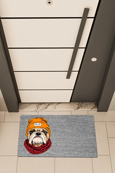 Dormot Home Quality Digital Printing Grey, Coll Dog Themed Door Front Mat