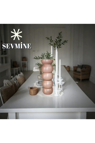 SEVMİNE Бохемиска скандинавска ваза 20 см, светлокафява | Подарък Елегантен модерен дизайн Модерен декор