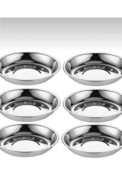 abnturk 17,5cm Yüksek Kenar Paça Tabak Yaşam Boyu Kullanım 6Adet Paslanmaz Çe...