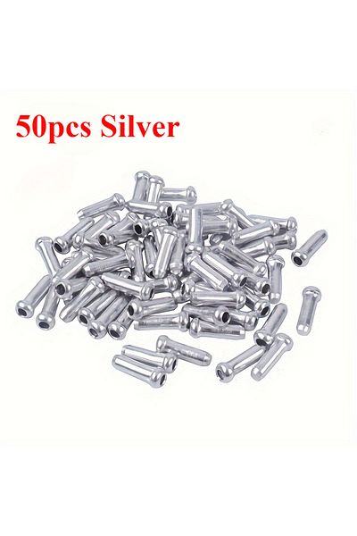 Choice 50pcs Silver 50/100pcs Bicycle Cable End Caps Aluminum Alloy Bike Brake Shifter Cable Tips Wire End