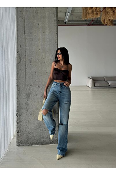Butik YÜKSEK BEL LİKRASIZ KOT PANTOLON BJP01