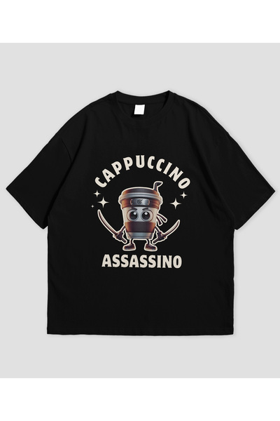 SVART WEAR Cappuccino Assassino - Tricou oversize unisex cu design italian Brainrot