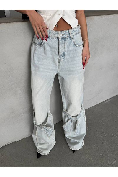DENİKK TENDINȚE DESIGN SPECIAL PANTALONI DE DENIM JEAN PALAZZO CU PICIOARE LĂȚI